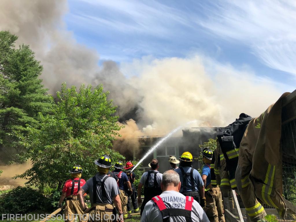 Almost every Southern League department responded to assist the Carolina Fire Department with a fire at the Meadowbrook Waldorf School in the summer of 2018. 