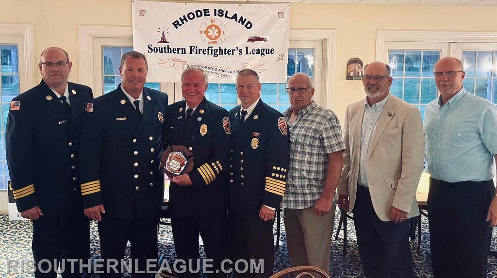 Chief Quinn with members of the Union Fire District of South Kingstown